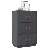 VidaXL Dulap &icirc;nalt, gri, 67x40x108,5 cm, lemn masiv de pin