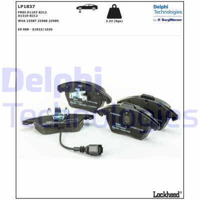 DELPHI LP1837 set placute frana,frana disc foto