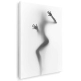 Tablou nud femeie siluetă difuză detaliu maini, alb, negru 1213 Tablou canvas pe panza CU RAMA 80x120 cm