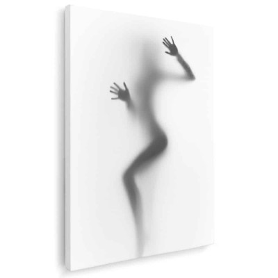 Tablou nud femeie siluetă difuză detaliu maini, alb, negru 1213 Tablou canvas pe panza CU RAMA 60x90 cm foto