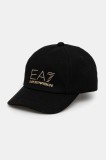 EA7 Emporio Armani șapcă de baseball din bumbac culoarea negru, cu imprimeu, AF13009.7W000327