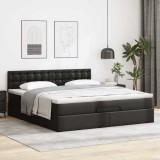 Gossi cadru de pat otoman saltea neagra 160x200cm piele artificiala