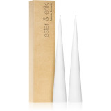 ester &amp; erik cone candles pure white (no. 31) lumanare 2x25 cm