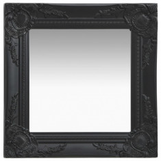 vidaXL Oglindă de perete în stil baroc, negru, 40 x 40 cm