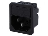 Conector alimentare AC soclu tată 10A 250VAC IEC 60320