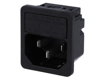 Conector alimentare AC soclu tată 10A 250VAC IEC 60320 foto