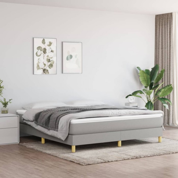 Gossi cadru de pat, gri deschis, 160x200 cm, material textil