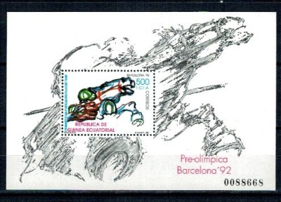Guinea Ecuatoriala 1991 - Jocurile Olimpice, colita neuzata foto