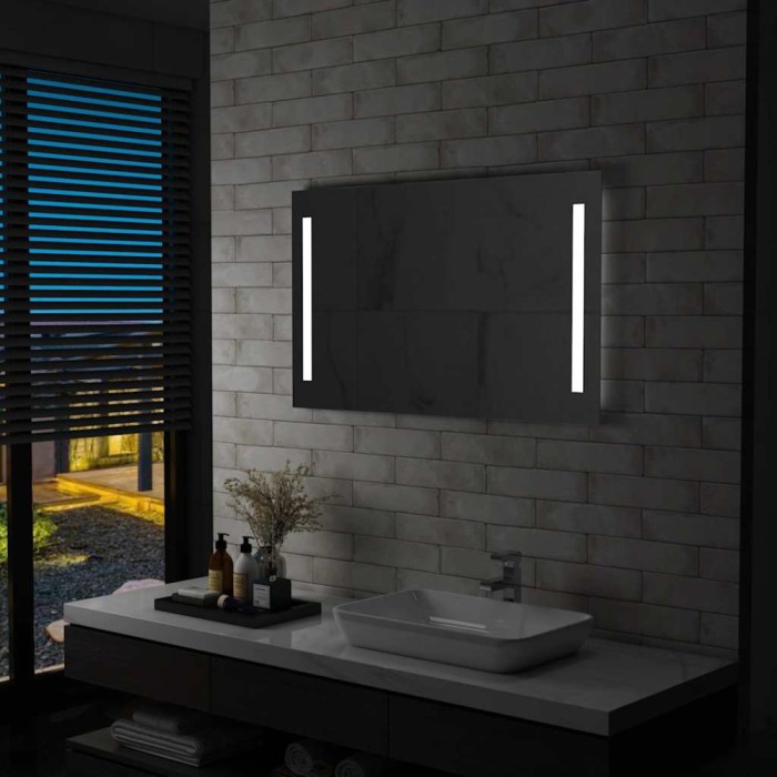 vidaXL Oglindă cu LED pentru perete de baie, 100 x 60 cm 144707