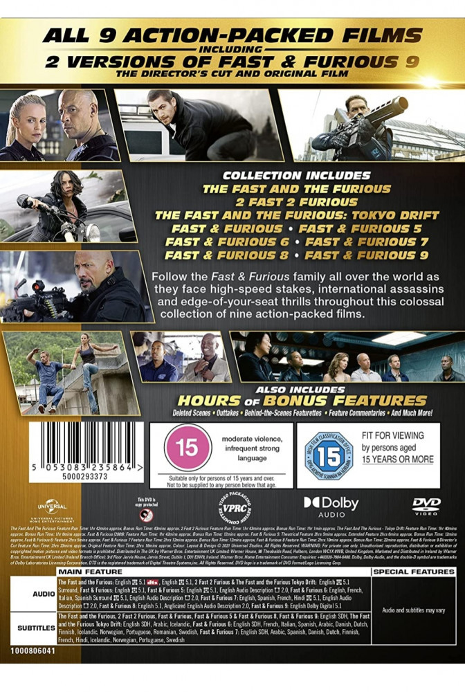 Filme Fast & Furious / Furios si Iute 1-9 DVD Complete Collection, Engleza,  independent productions | Okazii.ro
