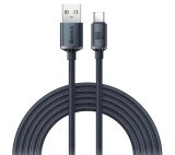 CABLU alimentare si date Baseus Crystal Shine, Fast Charging Data Cable pt. smartphone, USB la USB Type-C 100W, 1.2m, braided, negru &quot;CAJY000401&quot; (tim
