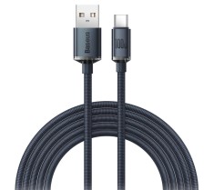 CABLU alimentare si date Baseus Crystal Shine, Fast Charging Data Cable pt. smartphone, USB la USB Type-C 100W, 1.2m, braided, negru &quot;CAJY000401&quot; (tim