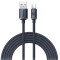 CABLU alimentare si date Baseus Crystal Shine, Fast Charging Data Cable pt. smartphone, USB la USB Type-C 100W, 1.2m, braided, negru &quot;CAJY000401&quot; (tim