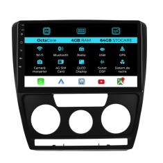 Navigatie Android Dedicata Skoda Octavia 2 (2004 - 2013), 10Inch, 4Gb Ram, 64Gb Stocare, Carplay
