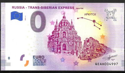 !!! 0 EURO SOUVENIR - RUSIA , TRANSSIBERIANUL , IRKUTSK - 2019.3 - UNC // NU TRIMIT PRIN CURIER foto
