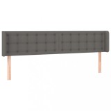 Cumpara ieftin Tablie de pat cu aripioare gri 183x16x78/88 cm piele ecologica