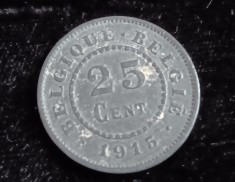 C50 - Moneda foarte veche - Belgia - 25 centimes - 1915