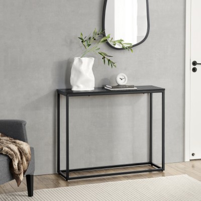 Masa, en.casa, PXXM-0077 Kittila, 80 x 100 x 30 cm, metal, mdf, efect marmura, negru HausGarden Leisure foto