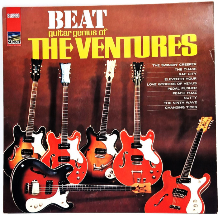 lp The Ventures &lrm;&ndash; Beat Guitar Genius Of The Ventures 1972 NM / VG+ Sunset