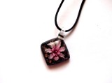 pandantiv sticla cu floare roz 42964
