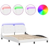 Cumpara ieftin Cadru de pat cu LED fara saltea, Zadar, alb, 160x200 cm