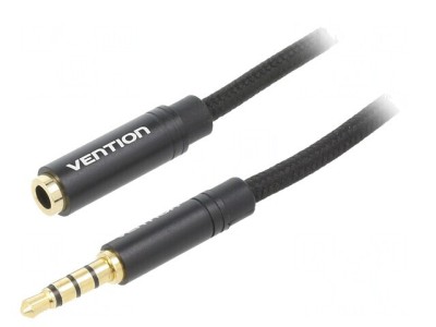 Cablu Audio Jack 3.5mm 4 pini 5m Negru foto