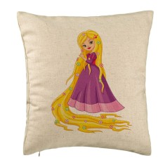 Perna Decorativa, Model Printesa Rochie Mov, 40x40 cm, Bej, Husa Detasabila, Burduf foto