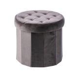 Taburet catifea gri antracit 38 x 36 cm