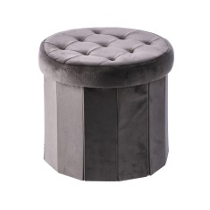Taburet catifea gri antracit 38 x 36 cm