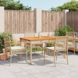 VidaXL Set mobilier de grădină cu perne, 5 piese, bej, poliratan