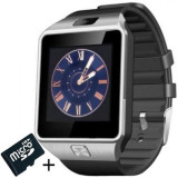 Cumpara ieftin Smartwatch iUni DZ09 Plus, Camera 1.3MP, BT, 1.54 Inch, Argintiu + Card MicroSD 8GB Cadou