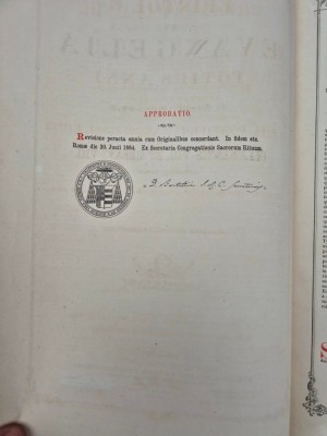 Evanghelie vintage romano-catolica 1866 foto