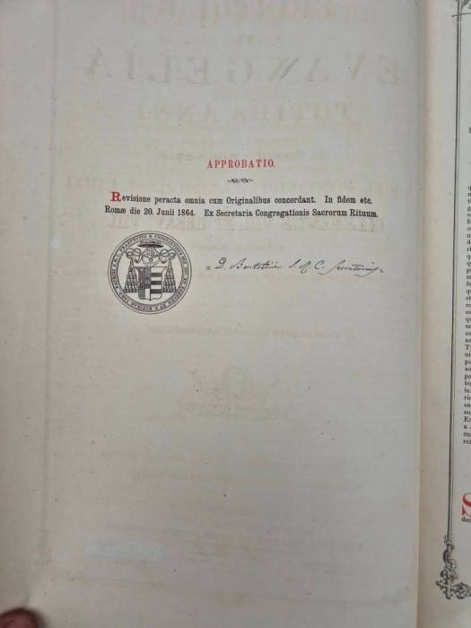 Evanghelie vintage romano-catolica 1866