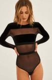 Undress Code body Go for it Bodysuit Thong femei, culoarea negru, neted, 500