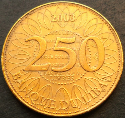 Moneda exotica 250 LIVRE(S) - LIBAN, anul 2003 * cod 2970 foto