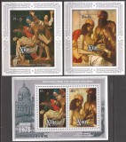 NIUE 1978 PICTURA PASTE GALERIA VATICAN ( bloc + 2 colite de lux dt.) MNH