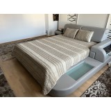 Cuvertura pat decorativa si de protectie CreponTex by Coneltex, 200 x 240 cm, pat dublu, culoare crem