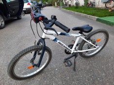 Bicicleta MTB Rockrider ST120 20&amp;quot; Alb-Albastru Copii 6-9 ani foto