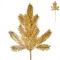 Ramură Decorativă Crăciun, Tulpină Lungă, Glitter Auriu, 36 cm