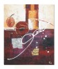 Tablou abstract pictat manual, Calatorie in spatiu, 60x50cm ulei pe panza in relief efect 3D, gata de agatat pe perete
