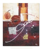 Cumpara ieftin Tablou abstract pictat manual, Calatorie in spatiu, 60x50cm ulei pe panza in relief efect 3D, gata de agatat pe perete