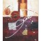 Tablou abstract pictat manual, Calatorie in spatiu, 60x50cm ulei pe panza in relief efect 3D, gata de agatat pe perete