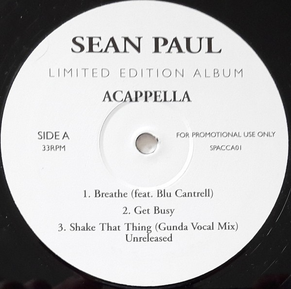 Vinil Sean Paul &lrm;&ndash; Acappella (VG++)