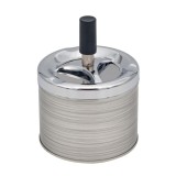 Scrumiera cu capac anti vant, Kopenpal, Metal, Gri cu dungi, 9x14 cm
