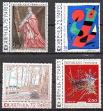 FRANTA 1974, Arta, Pictura, Champaigne, Miro, Sisley, Mathieu, ARPHILA 75, MNH