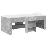 vidaXL Cadru de Pat &Icirc;nalț pentru Copii 2 pcs Gri Beton 90 x 200 cm 3422558