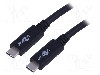 Cablu din ambele par&amp;#355;i, USB C mufa, USB 3.2, lungime 1m, negru, Goobay - 49254