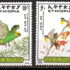 ETIOPIA 1989, Fauna, Pasari, serie neuzata, MNH