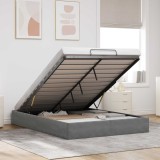 Cumpara ieftin Cadru de pat otoman Gri inchis 153 x 203 cm Catifea