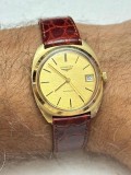 CEAS AUR 18K LONGINES - Cal. L633.1 - C Shape - Gold Textured Dial - 1976 - 16g. !